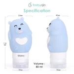 Babyqlo Travel Silicone Bottle Bear + Pill Case And Pouch / Wadah Shampo Sabun Silikon - Image 3