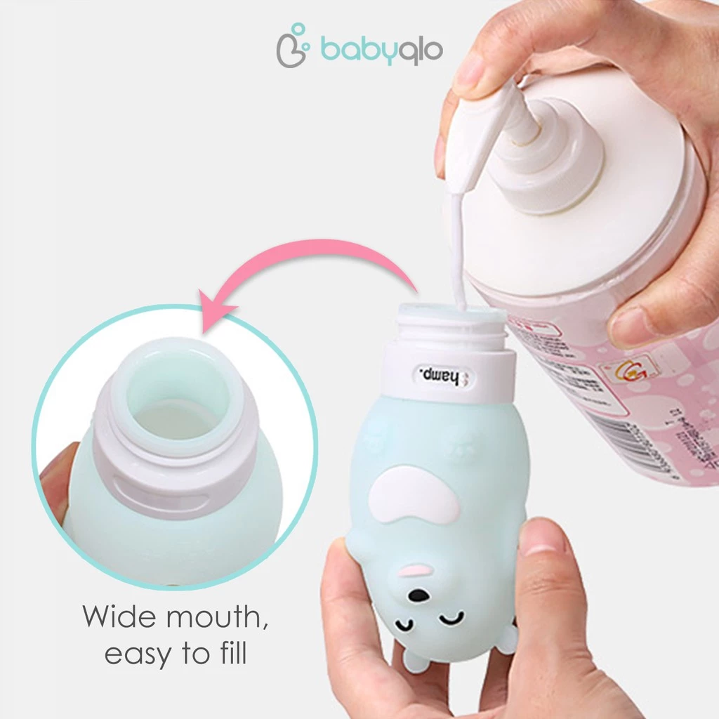 c9af7427ad2f599e5ec07a4769bf9ccc Babyqlo Travel Silicone Bottle Bear + Pill Case And Pouch / Wadah Shampo Sabun Silikon - Image 1