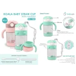 Babyqlo Botol Minum Anak Sedotan Anti Tumpah BPA Free Koala Straw Cup With Handle Training Cup Bayi 300ml - Image 2