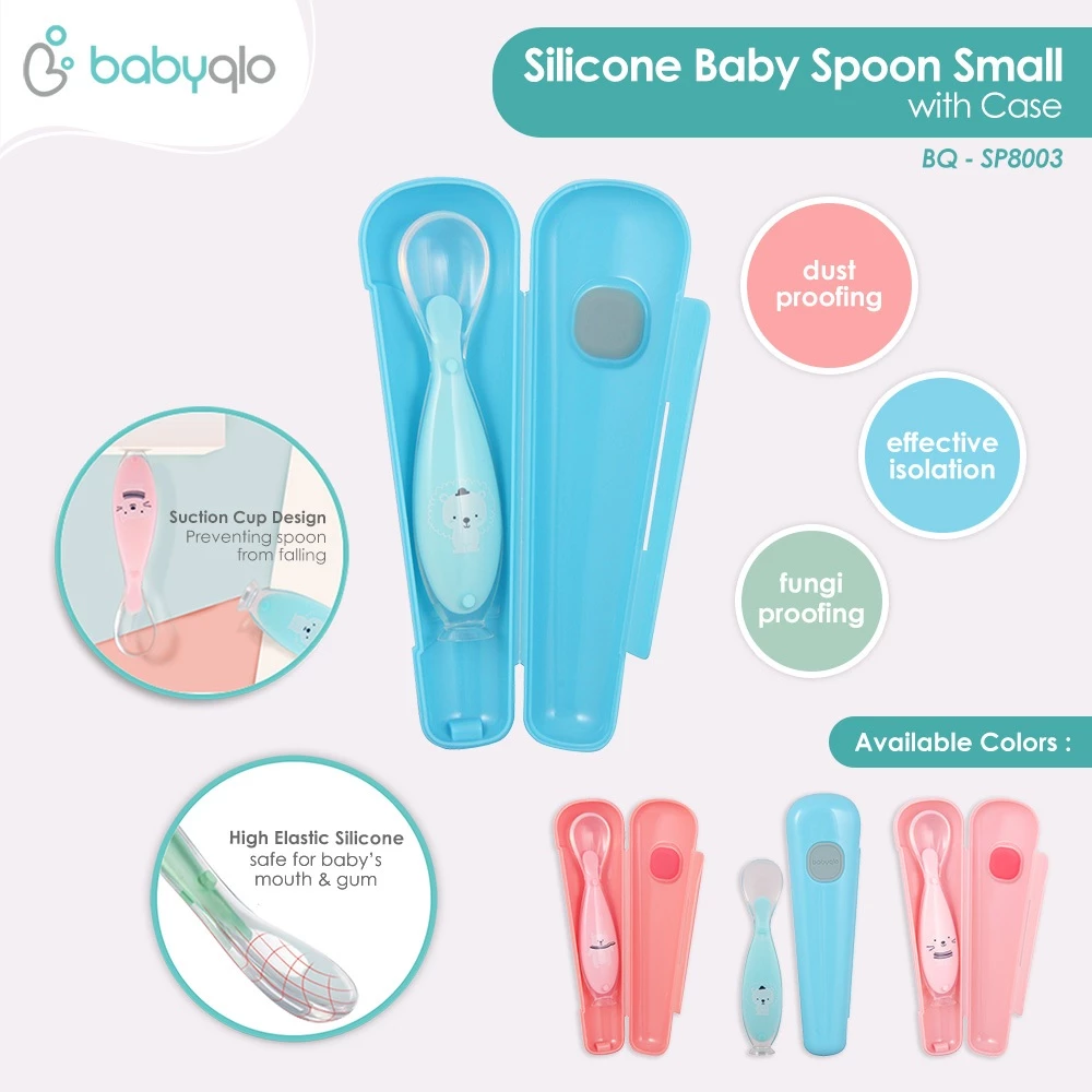 id-11134207-822wi-mn9qtiny96o1cd Babyqlo Silicone Baby Spoon Sendok MPASI Bayi Sendok Makan Anak BPA Free Food Grade Lembut - Image 1