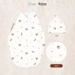 Babyqlo Louie Baby Swaddle & Hat - Bedong Bayi Instant Tencel™ Premium - Image 4