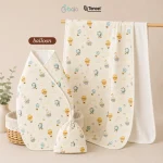 Paket Hemat Bundling | Babyqlo Louie Tencel Double Layer Blanket - Swaddle & Hat - Image 5
