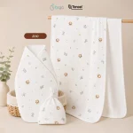 Paket Hemat Bundling | Babyqlo Louie Tencel Double Layer Blanket - Swaddle & Hat - Image 2