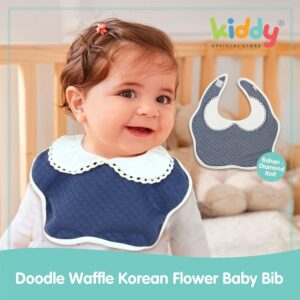 Kiddy Doodle Waffle Korean Flower Baby Bib / Celemek Bayi / Slabber