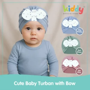 Kiddy Cute Baby Turban With Bow / Kiddy Topi Bayi  / Topi Pita Kupluk Bayi / Baby Turban