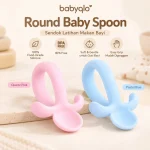 Babyqlo Round Baby Spoon / Sendok Silikon Bayi Food Grade BPA Free MPASI - BQ9018